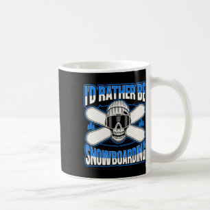 I'd Rather Be Snowboarding Skull Snowboarder Slope Coffee Mug
