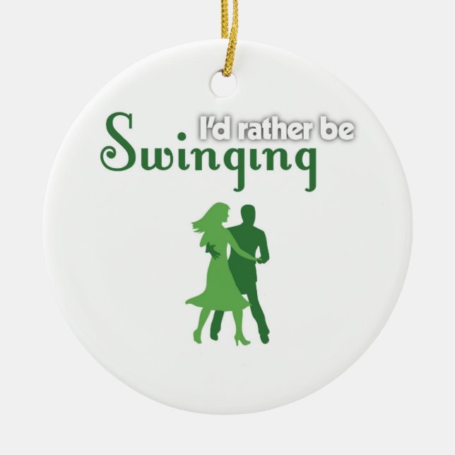 I'd Rather Be Swinging Ceramic Tree Decoration (Front)