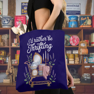 Id Rather Be Thrifting Womens Vintage Shopping Tote Bag