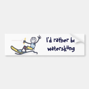 I'd Rather Be Waterskiing - Bumper sticker