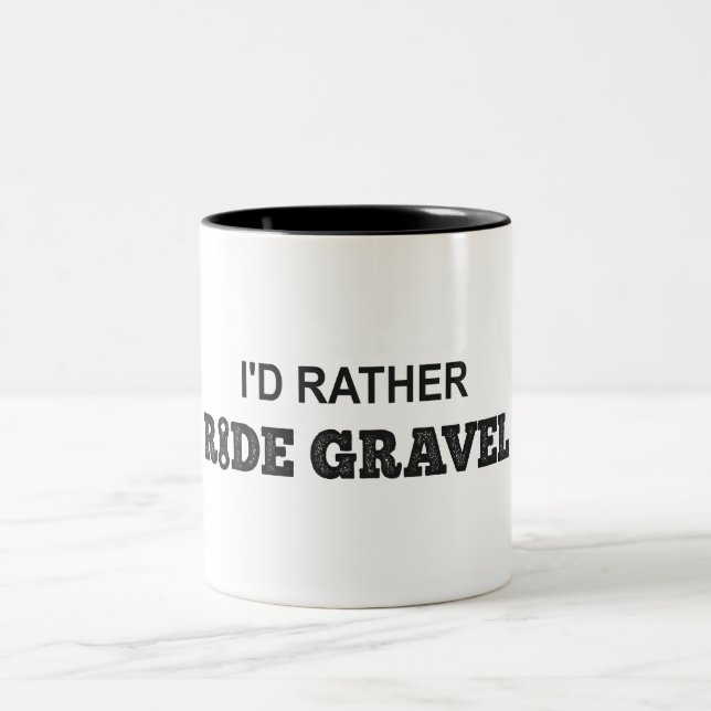 I'd Rather Ride Gravel Two-Tone Coffee Mug (Center)