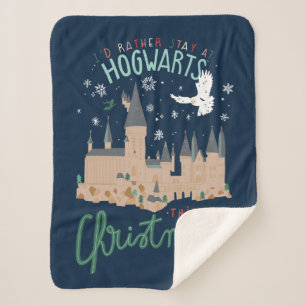 I'd Rather Stay At Hogwarts This Christmas Sherpa Blanket