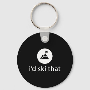 I'd Ski That Funny Skier Skiing T Shirt Gift Key Ring