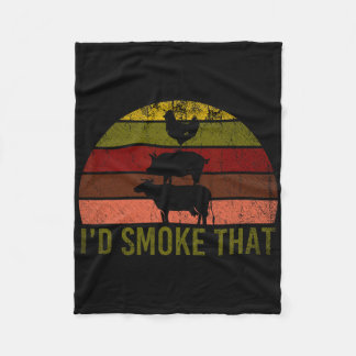 Id Smoke That Barbecue 2 Fleece Blanket