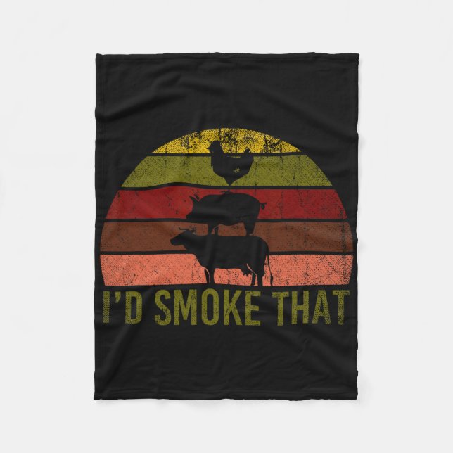 Id Smoke That Barbecue 2  Fleece Blanket (Front)