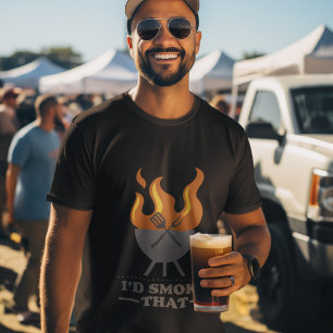 I'd Smoke That BBQ Grill Tools Typography T-Shirt