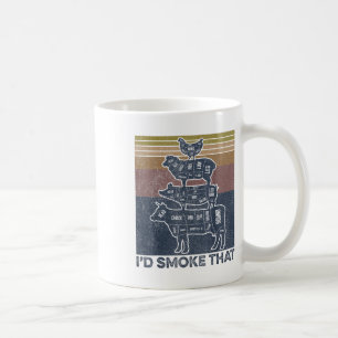 Id Smoke That Beef Pork Chicken Butcher Cut Funny Coffee Mug