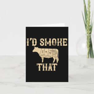 I'd Smoke That Cow Bbq Grilling Gift  Card