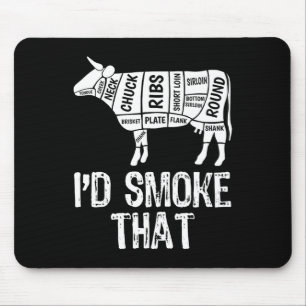I'd Smoke That Cow Bbq Smoking Grilling Barbecue M Mouse Mat