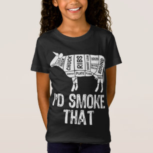 Id Smoke That Cow BBQ Smoking Grilling Barbecue T-Shirt