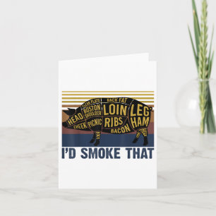 Id Smoke That Funny Barbecue Pig _1 Card