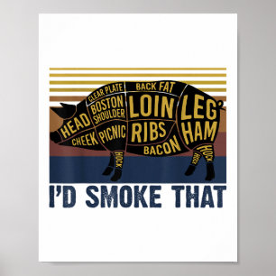 Id Smoke That Funny Barbecue Pig _1 Poster