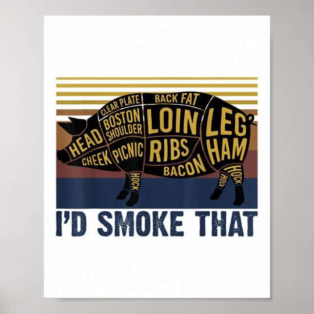 Id Smoke That Funny Barbecue Pig _1  Poster (Front)