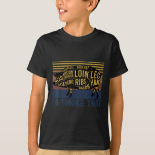 Id Smoke That Funny Barbecue Pig _1 T-Shirt