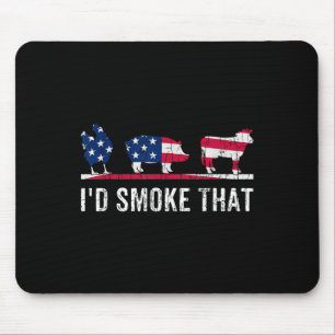 Id Smoke That Funny Barbeque Grilled Bbq Meat Love Mouse Mat