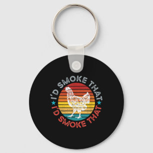 Id Smoke That Funny Bbq Barbecue Meat Grilling Smo Key Ring