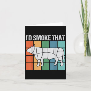 Id Smoke That Funny Bbq Barbeque Smoker Grillmaste Card