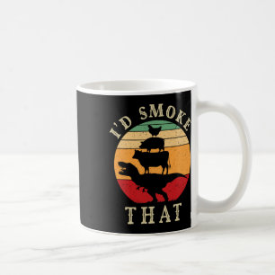 I'd Smoke That Funny Bbq Vintage Meat Smoker Grill Coffee Mug