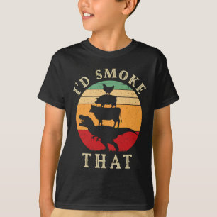 I'd Smoke That Funny Bbq Vintage Meat Smoker Grill T-Shirt