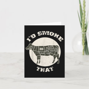Id Smoke That Funny Cow Bbq Shirt Grilling Barbequ Card