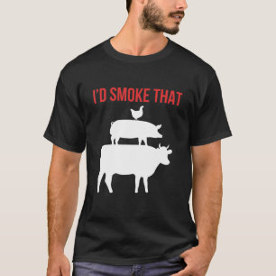 I'd Smoke That Funny Grilling Party Saying Vintage T-Shirt