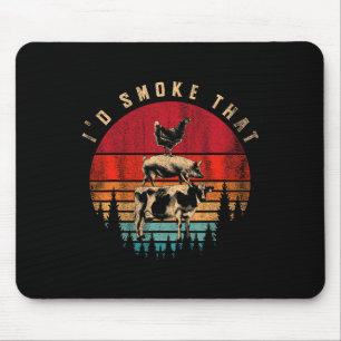 Id Smoke That Funny Smoked Meat Bbq Chef Barbecue  Mouse Mat