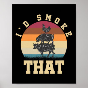 Id Smoke That Funny Smoked Pork Meat Lover Bbq Gif Poster