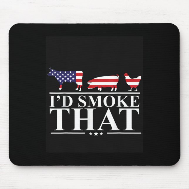 Id Smoke That Meat Pitmaster Grill Gift Funny Bbq  Mouse Mat (Front)