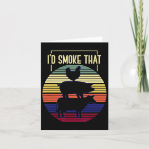 Id Smoke That Retro Barbecue Card