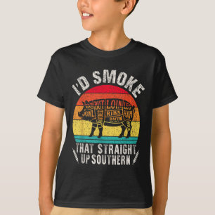 I'd Smoke That Retro Bbq T Meat Smoker G Grill Dad T-Shirt