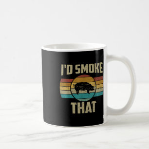 Id Smoke That Shirt Funny Retro Bbq Pig Meat Grill Coffee Mug