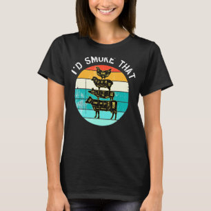 Id Smoke That Smoker Dad Barbecue Retro Grilling T-Shirt