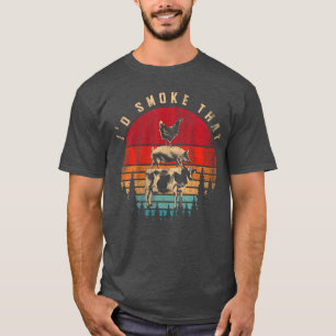 Id Smokehat Funny Smoked Meat BBQ Chef Barbecue gi T-Shirt