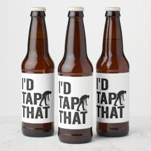I'd Tap That Funny Golf Sport Golfing Lover Gift Beer Bottle Label