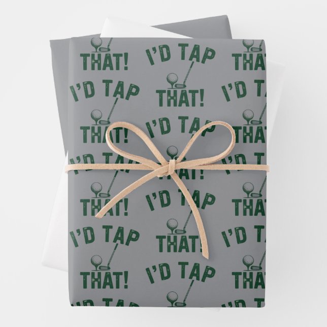 I'd Trap That Funny Golfing Sarcastic Sayings Golf Wrapping Paper Sheet (In situ)