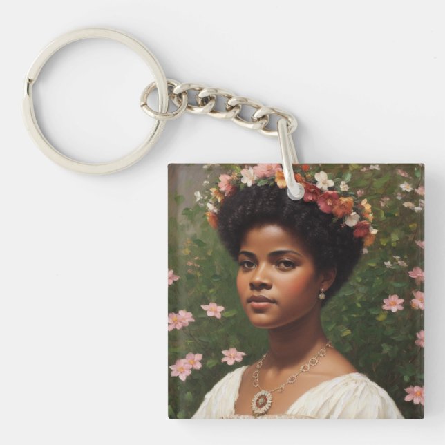 Ida B Wells Floral Art Tribute Key Ring (Front)