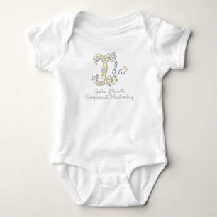 Ida girls name meaning I monogram hearts Baby Bodysuit