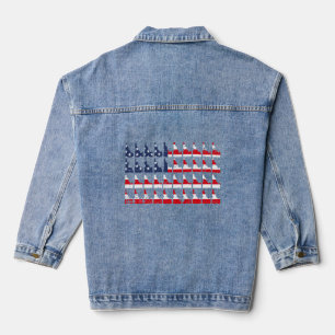 Idaho American Flag God Bless The Usa Vintage Dist Denim Jacket