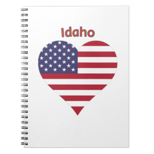 Idaho American Flag Heart Notebook