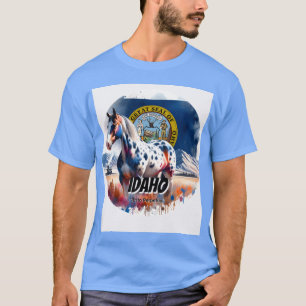 Idaho Appaloosa Horse State Animal Watercolor Art T-Shirt
