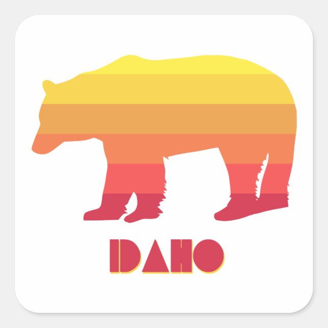 Idaho Bear Square Sticker (Front)