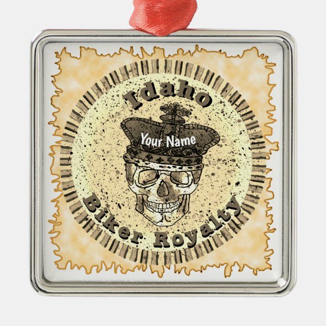 Idaho Biker  Metal Tree Decoration (Front)