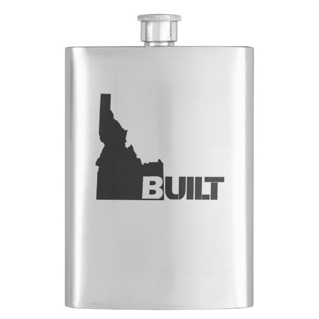 Idaho Built Black Hip Flask (Front)