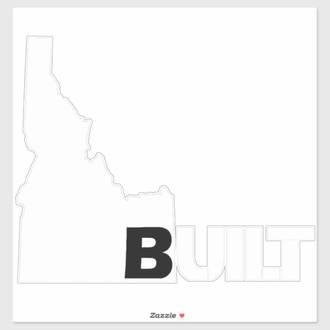 Idaho Built Classic Vinyl Decal White (Sheet)