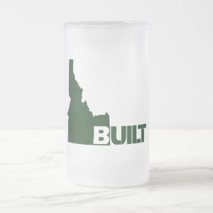 Idaho Built (Dark Green) Frosted Glass Beer Mug