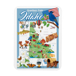 Idaho Cartoon Map Magnet