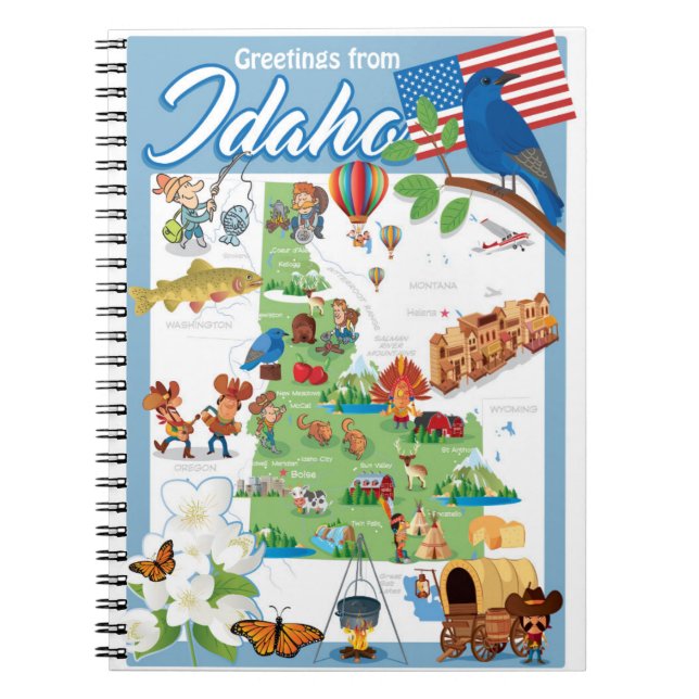 Idaho Cartoon Map Notebook (Front)