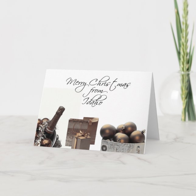 Idaho Christmas Card with ornaments (Front)
