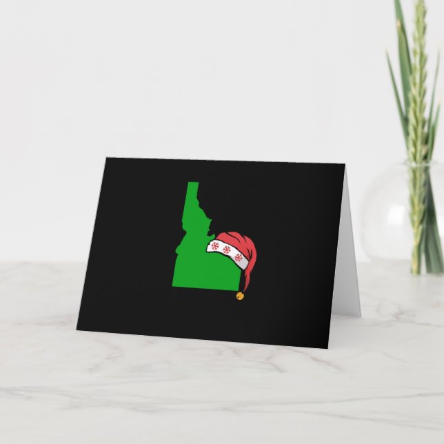 Idaho Christmas Cute Christmas Gift Green US State Card (Front)