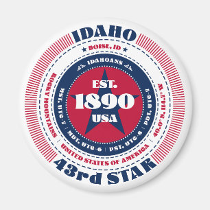Idaho Circle Typography Souvenir Magnet